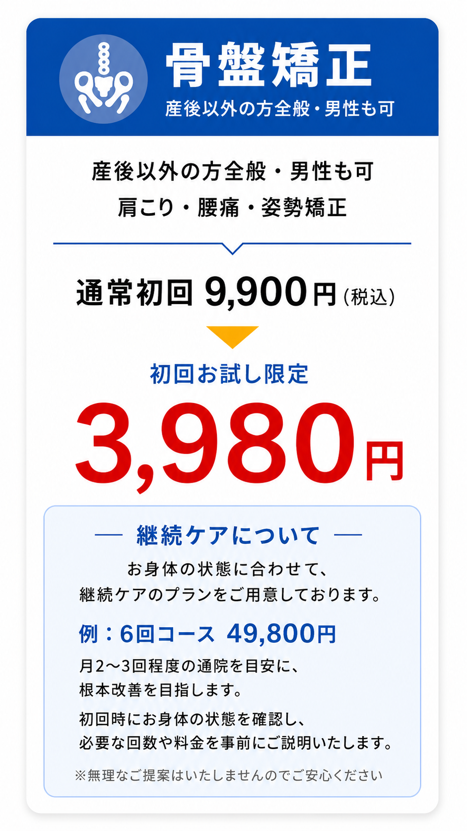産後骨盤矯正 料金